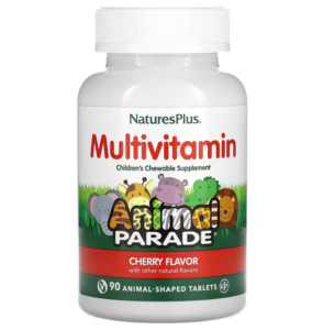 Мультивітаміни та мінерали для дітей, Multi-Vitamin & Mineral, Nature’s Plus, Source of Life, вишня, 90 таблеток у формі тварин