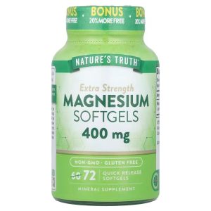 Магній, Magnesium, Nature’s Truth, екстра сила, 400 мг, 72 гелевих капсул швидкого вивільнення