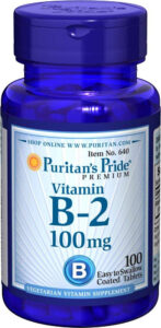Вітамін В-2, Vitamin B-2 (Riboflavin), Puritan’s Pride, 100 мг, 100 таблеток