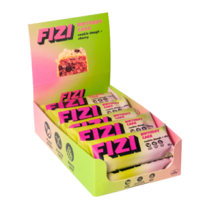 FIZI Protein Bar Box – 10x45g Cookie Dough + Chery