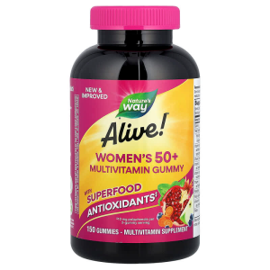 Мультивітаміни для жінок віком від 50 років, Women’s 50+ Gummy, Nature’s Way, Alive!, суміш ягід, 150 жувальних таблеток