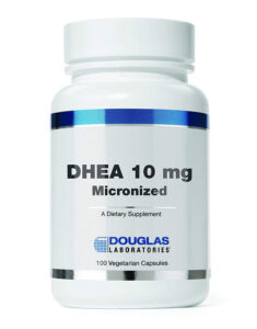 Дегідроепіандростерон, DHEA, Douglas Laboratories, мікронізований, для підтримки імунітету, мозку, кісток, метаболізму і сухої маси тіла, 10 мг, 100 капсул