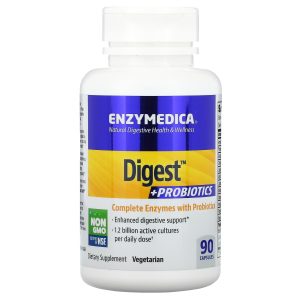 Ферменти і пробіотики, Digest + Probiotics, Enzymedica, 90 капсул