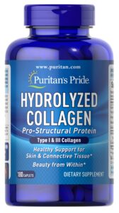 Колаген, Hydrolyzed Collagen, Puritan’s Pride, гідролізований, 1000 мг, 180 каплет