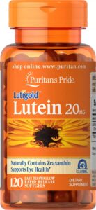 Лютеїн з зеаксантином, Lutein, Puritan’s Pride, 20 мг, 120 гелевих капсул