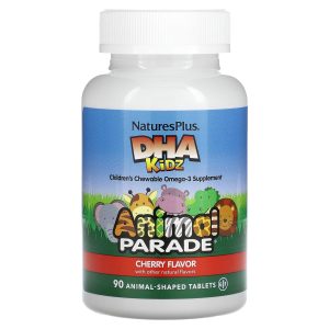 Риб’ячий жир для дітей, DHA for Kids, Nature’s Plus, Animal Parade, вишневий смак, 90 жувальних цукерок
