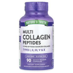 Колагенові пептиди, Multi Collagen Peptides, Nature’s Truth, 90 капсул швидкого вивільнення