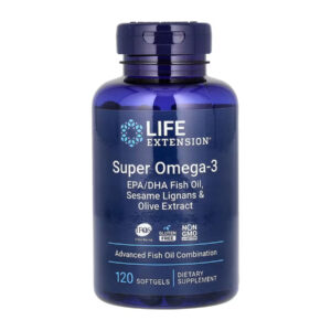Super Omega-3 EPA/DHA Fish Oil Sesame Lignans & Olive Extract – 120 softgels