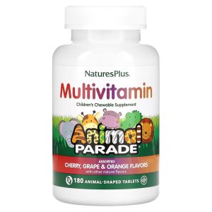 Вітаміни для дітей (Children’s Multi-Vitamin), Nature’s Plus, Animal Parade, вишня, виноград та апельсин, 180 жувальних таблеток у формі тварин