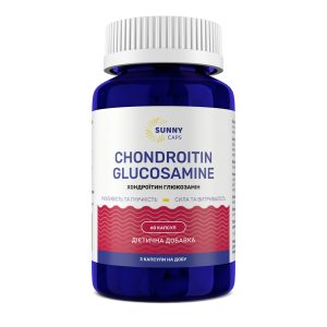 Хондроїтин та глюкозамін, Chondroitin та Glucosamine Powerful, Sunny Caps, 60 капсул