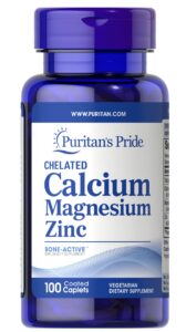 Кальцій магній цинк, Chelated Calcium Magnesium Zinс, Puritan’s Pride, 100 каплет