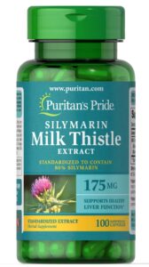 Розторопша, Milk Thistle (Silymarin), Puritan’s Pride, 175 мг, 100 капсул