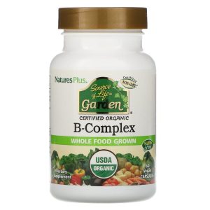 Комплекс вітамінів групи В, B-Complex, Nature’s Plus, Source of Life Garden, органік, 60 капсул