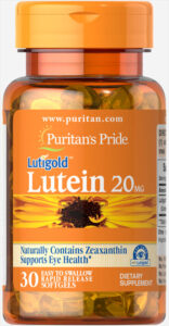 Лютеїн для зору з зеаксантином, Lutein with Zeaxanthin, Puritan’s Pride, 20 мг, 30 капсул