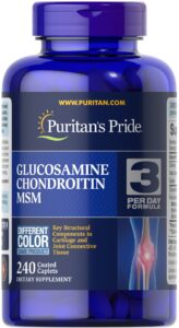 Глюкозамін хондроїтин і МСМ, Glucosamine, Chondroitin & MSM -3 Per Day Formula, Puritan’s Pride, 240 каплет