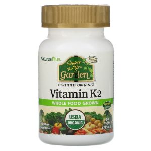 Вітамін К2 (Vitamin K2), Nature’s Plus, Source of Life Garden, 60 капсул