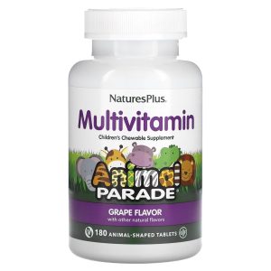 Вітаміни для дітей, Multi-Vitamin and Mineral, Nature’s Plus, Animal Parade, смак винограду, 180 тварин