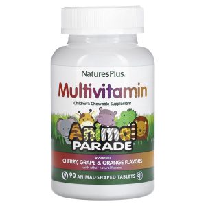 Мультивітаміни та мінерали для дітей, Multi-Vitamin & Mineral Supplement, Nature’s Plus, з різними смаками, 90 таблеток у формі тварин