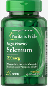 Селен, Selenium, Puritan’s Pride, 200 мг, 250 таблеток