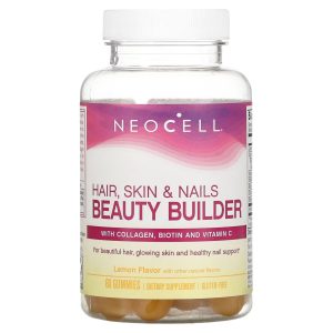 Формула для здоров’я волосся, шкіри та нігтів, Hair, Skin & Nails Beauty Builder, NeoCell, зі смаком лимона, 60 жувальних цукерок