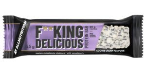 F**king delicious Protein Bar – 15x55g White Chocolate Cookies cream