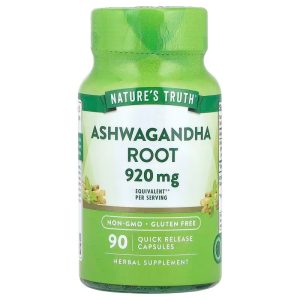 Ашваганда, Ashwagandha Root, Nature’s Truth, корінь, 920 мг, 90 капсул швидкого вивільнення (460 мг у капсулі)